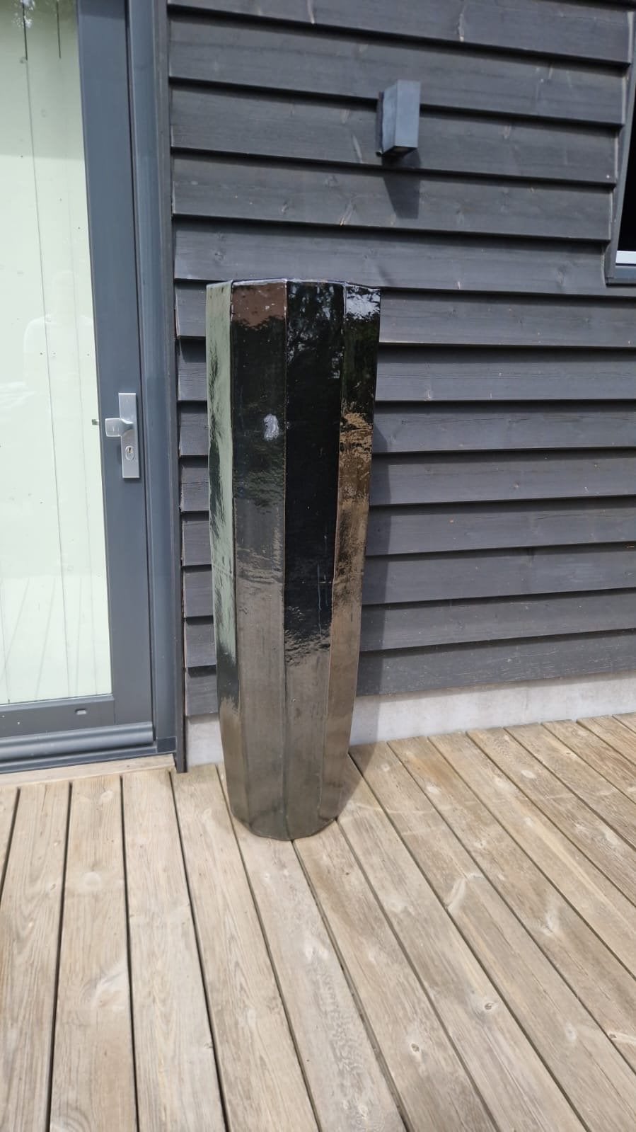 PTMD Buiten Pot XXL 142x43 cm - Glanzend Zwart, Ophalen, Gebruikt, Balkon, 40 cm of meer