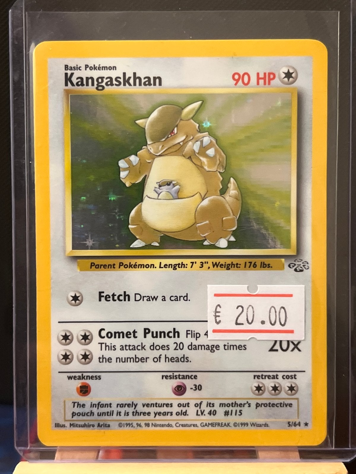 Kangaskhan Pokémon kaart 5/64 Jungle Set Holo, Ophalen of Verzenden, Gebruikt, Losse kaart, Foil
