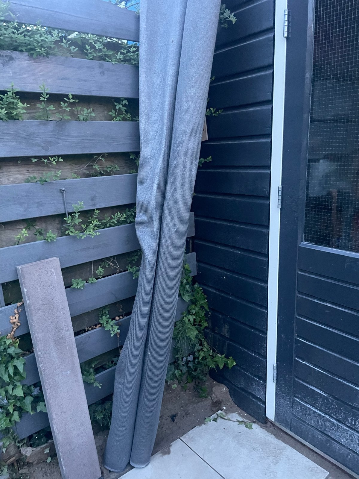 2 Zonneschermen (gordijnen) voor veranda 2.5 m, Ophalen, Gebruikt, 150 tot 300 cm, 250 cm tot 450 cm