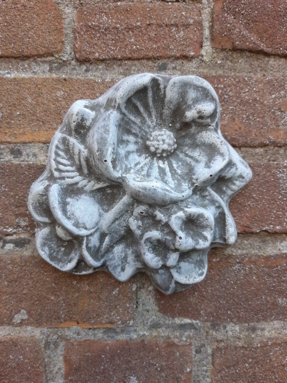 Bloem wanddecoratie betonnen beeld tuinbeeld beton bloemetje, Ophalen of Verzenden