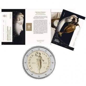 2 Euro San Marino 2022 in BU Blister - Antonio Canova, Verzenden, San Marino, 2 euro, Losse munt