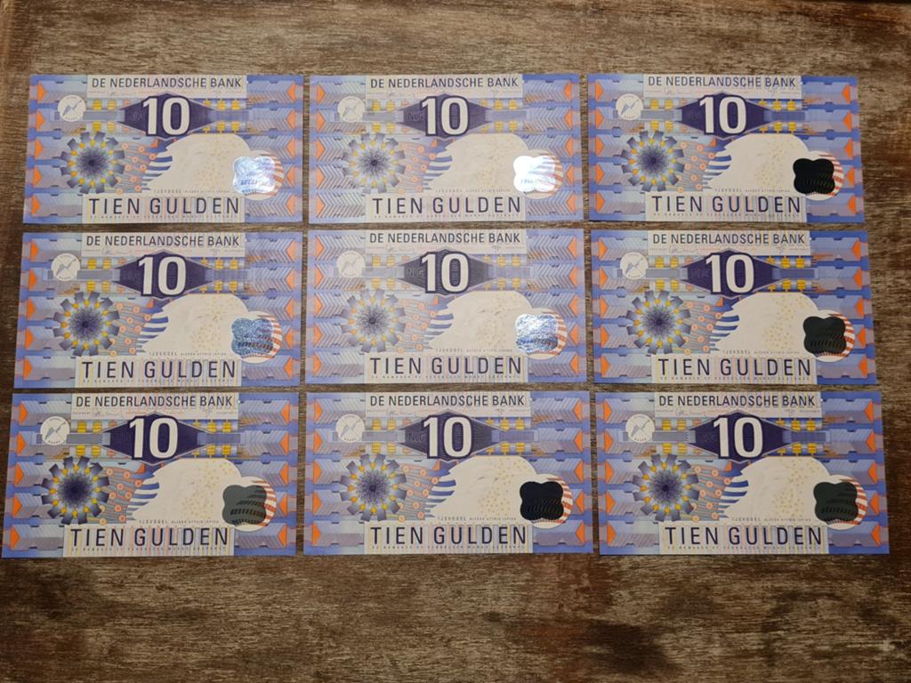 Set biljetten 9x 10 gulden ongecirculeerd, Ophalen of Verzenden, 10 gulden