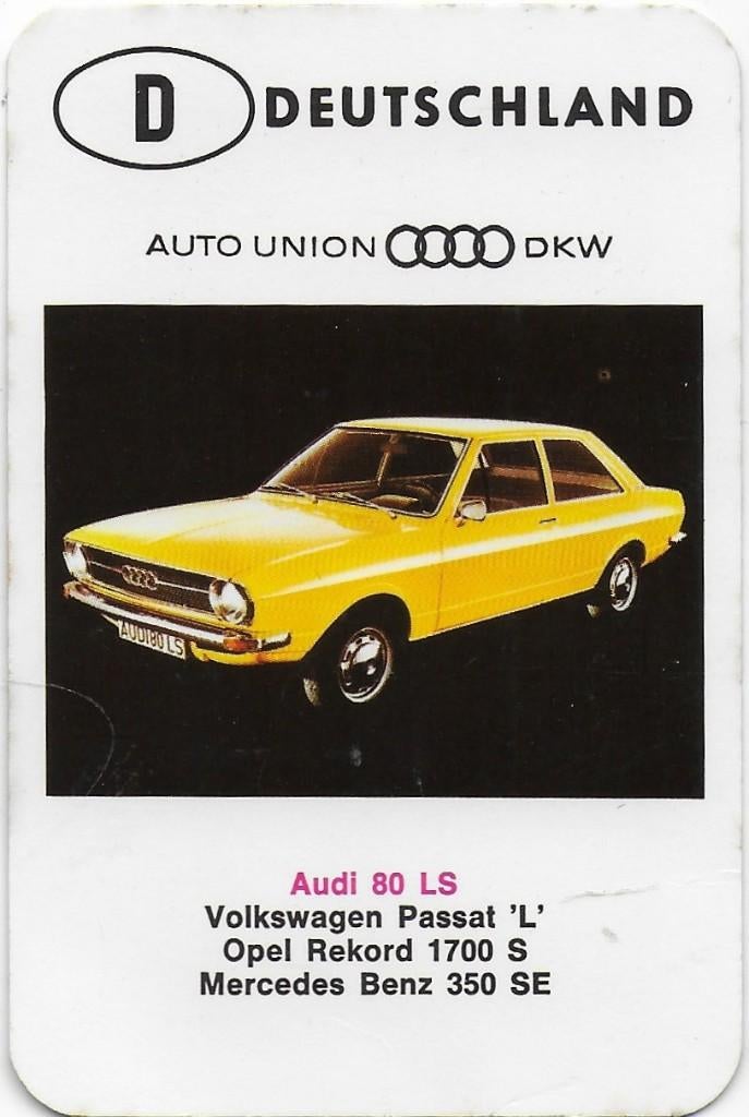 ak1016-- Autokaartje Deutschland Audi 80 LS, Verzenden, Zo goed als nieuw, Auto's