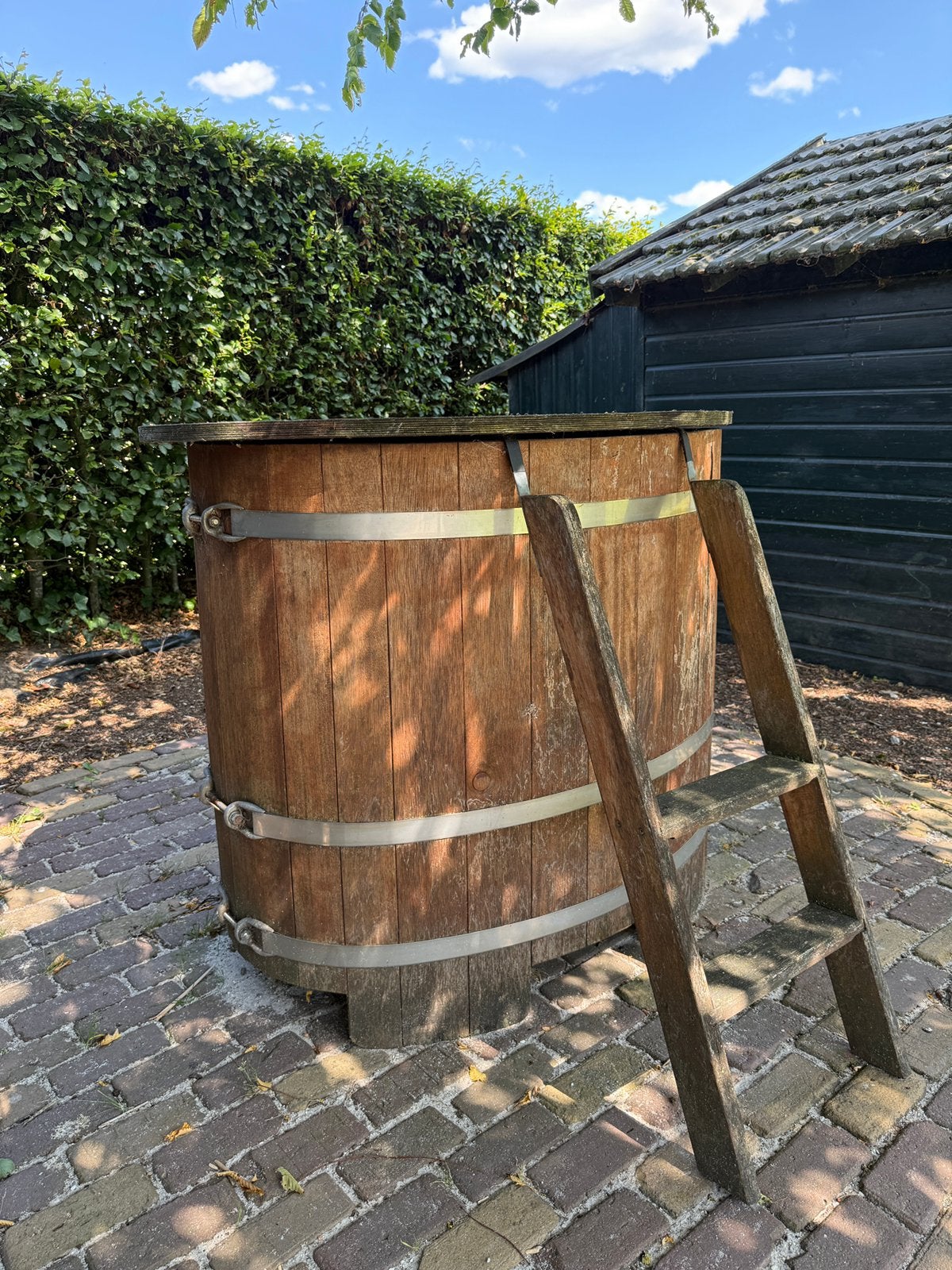 Teakhouten dompelbad te koop, Ophalen, Gebruikt, Teakhout