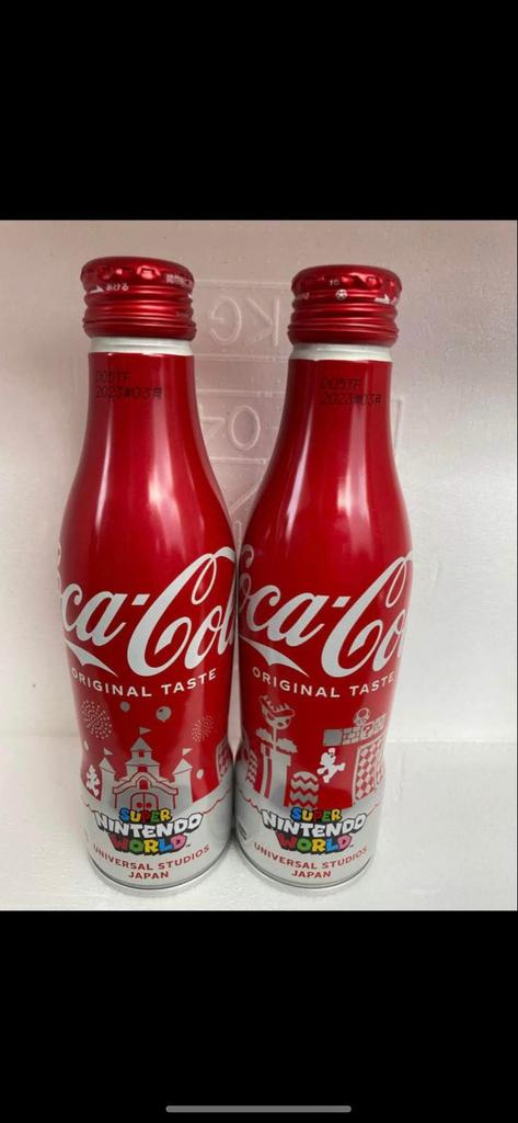 Coca Cola Nintendo Mario Bros flesjes Japan (gevuld), Ophalen of Verzenden, Zo goed als nieuw, Verpakking