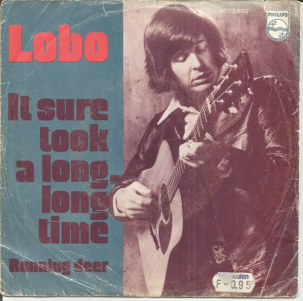 VERKOCHT Lobo – It Sure Took A Long, Long Time (1973), Gebruikt, Fotohoes, 7 inch, Ophalen of Verzenden