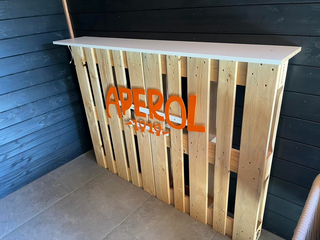 Houten Aperol barretje, Ophalen, Gebruikt