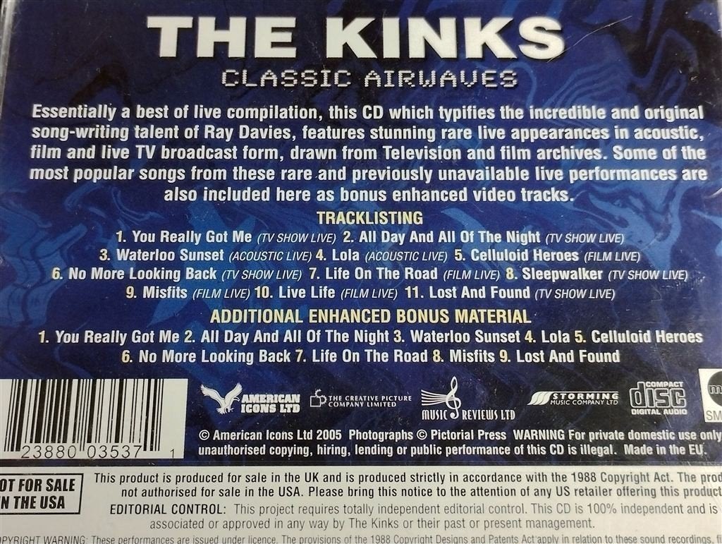 The Kinks - Classic Airwaves [Onofficieel], Ophalen of Verzenden, Zo goed als nieuw, Poprock