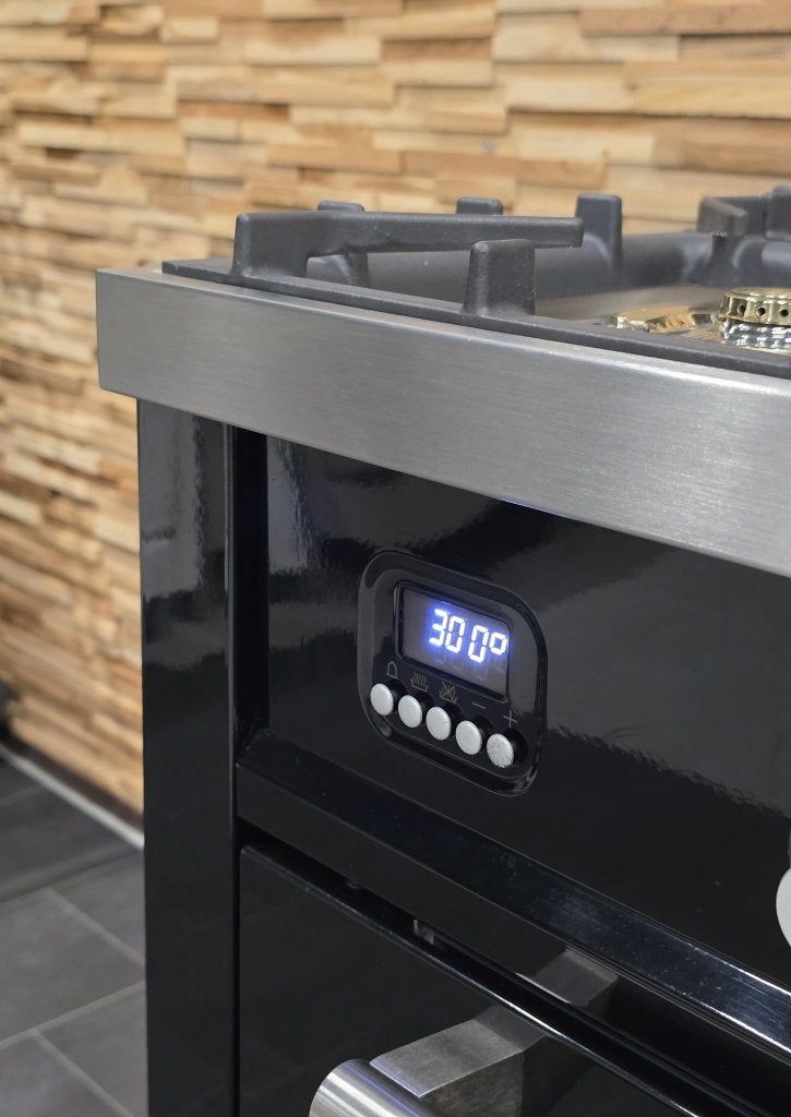 🔥Luxe Fornuis Boretti 90cm hoogglans zwart + rvs 300° oven, Niet ingevuld, 60 cm of meer, Niet ingevuld, Ophalen of Verzenden