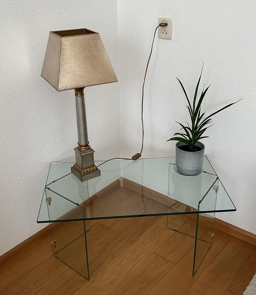 STAANDE TAFEL SCHEMERLAMP., Gebruikt, Meerkleurig, Overige materialen, E27 (groot)