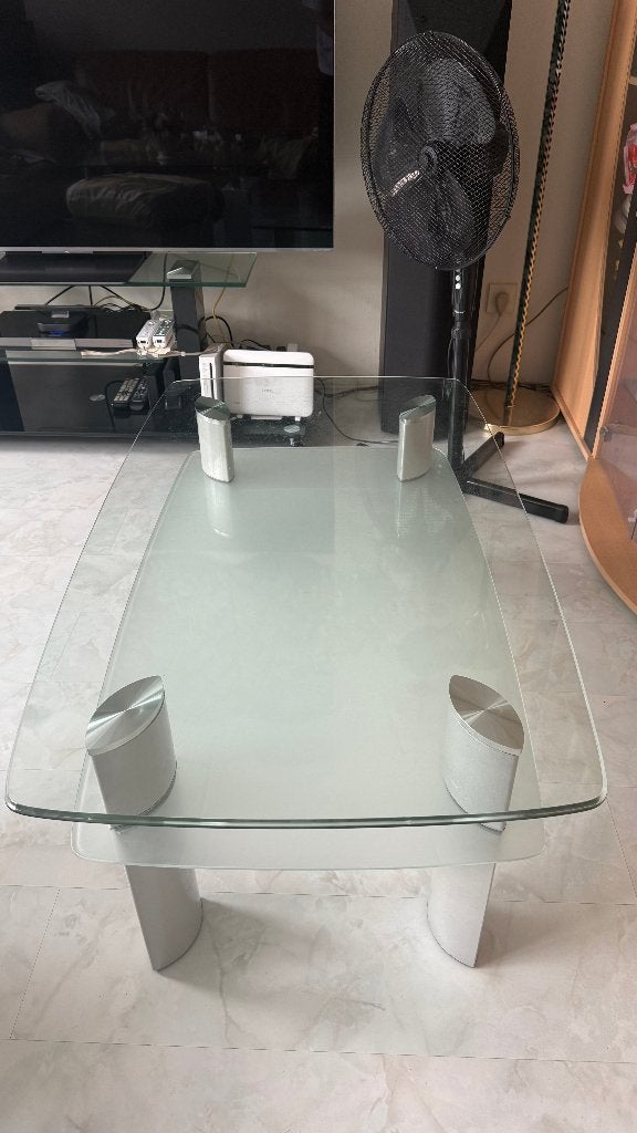Salon tafel van glas, Ophalen, Gebruikt, 100 tot 150 cm, Glas