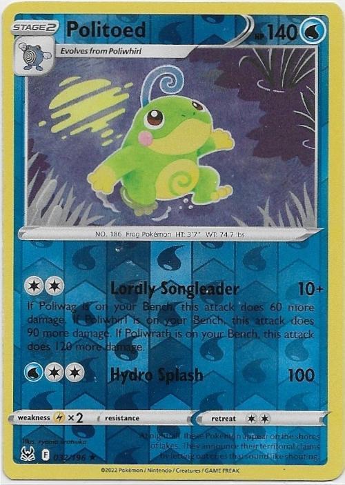 Lost Origin,  Politoed [reverse] 32/196, Verzenden, Nieuw, Losse kaart