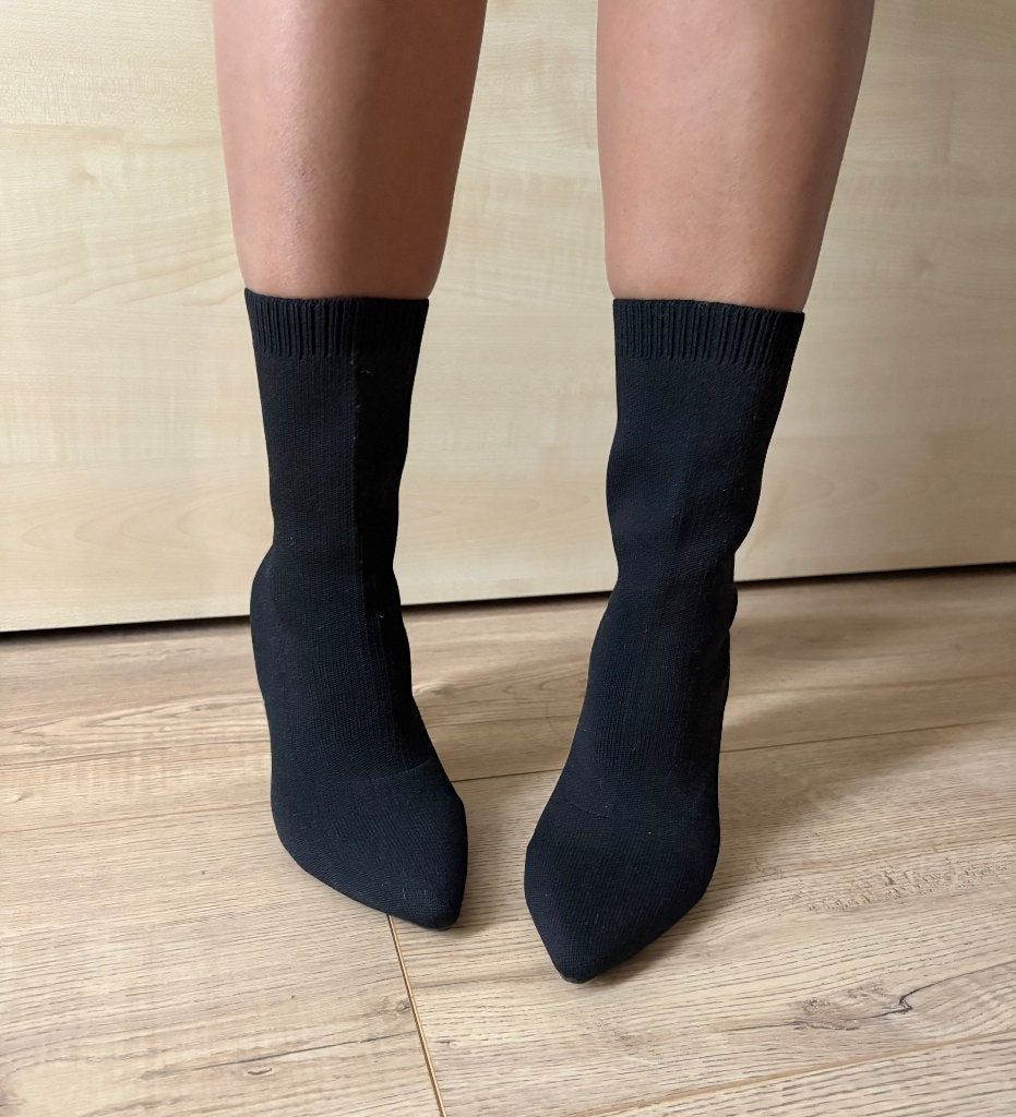 Pull on knitted sock boots, Kleding | Dames, Hoge laarzen, Love, Zwart, Ophalen of Verzenden