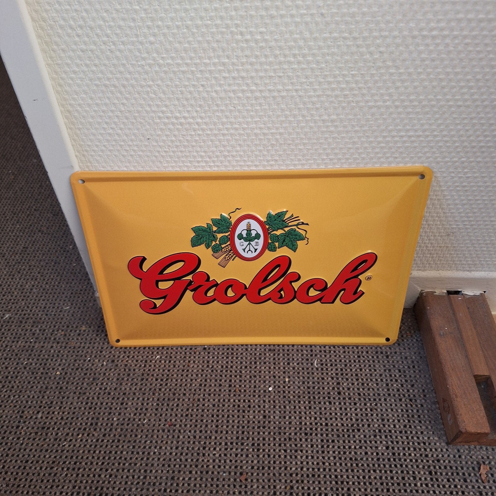 Grolsch bord, Ophalen of Verzenden, Gebruikt, Reclamebord, Plaat of Schild, Grolsch