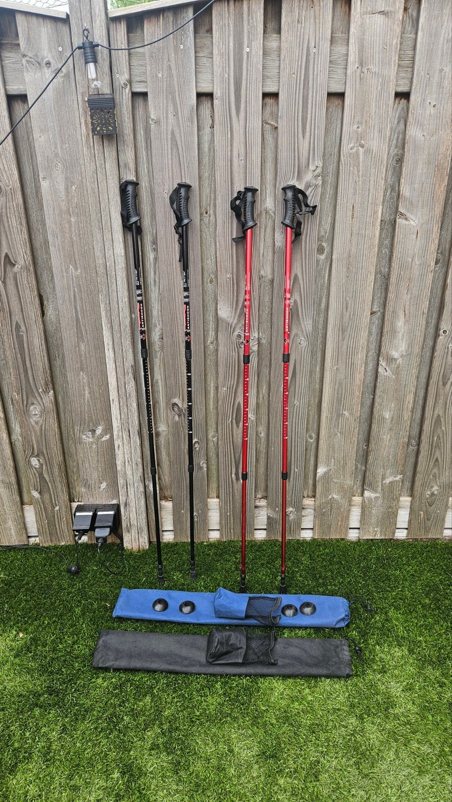 Nordic Walking Antishock - 2 zwart, 2 rood, Ophalen of Verzenden
