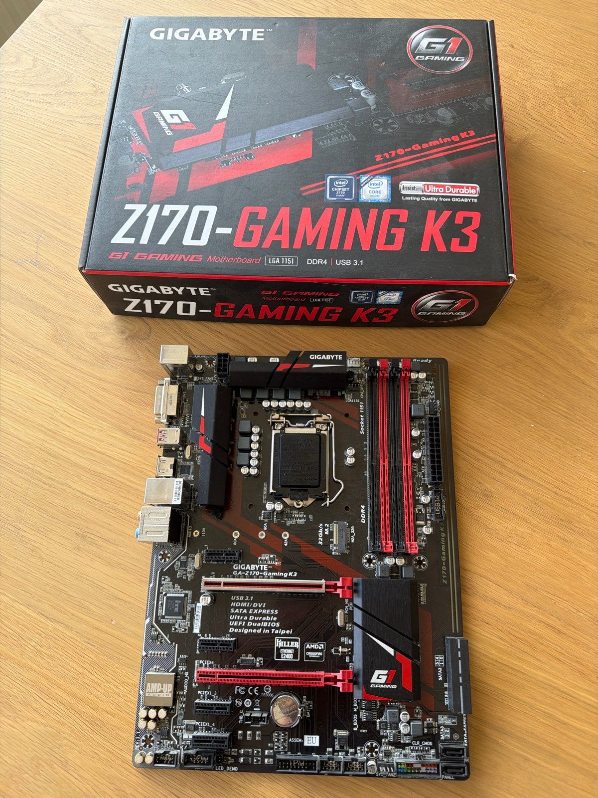 Gigabyte Z170-Gaming K3 Moederbord (LGA 1151, DDR4), Computers en Software, Ophalen of Verzenden, Zo goed als nieuw, Intel, DDR4