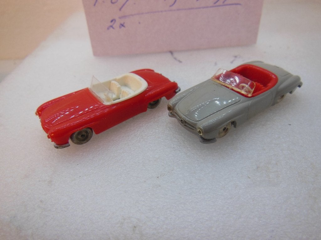 LEGO 2x MB Cabrio - Grijs + Rood  - 1:87, Hobby en Vrije tijd, Modelauto's | 1:87, Ophalen of Verzenden, Gebruikt, Auto, Overige merken