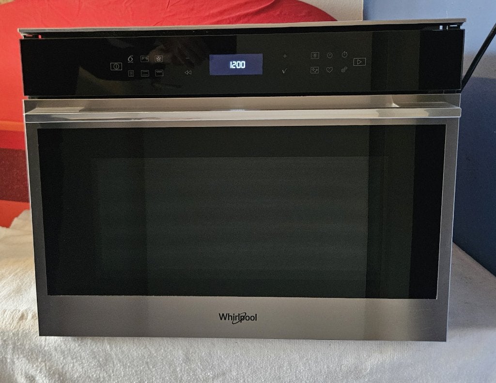 Inbouw combi oven met magnetron van Whirlpool W7 ME450, Ophalen, Minder dan 45 cm, Whirlpool, Gebruikt
