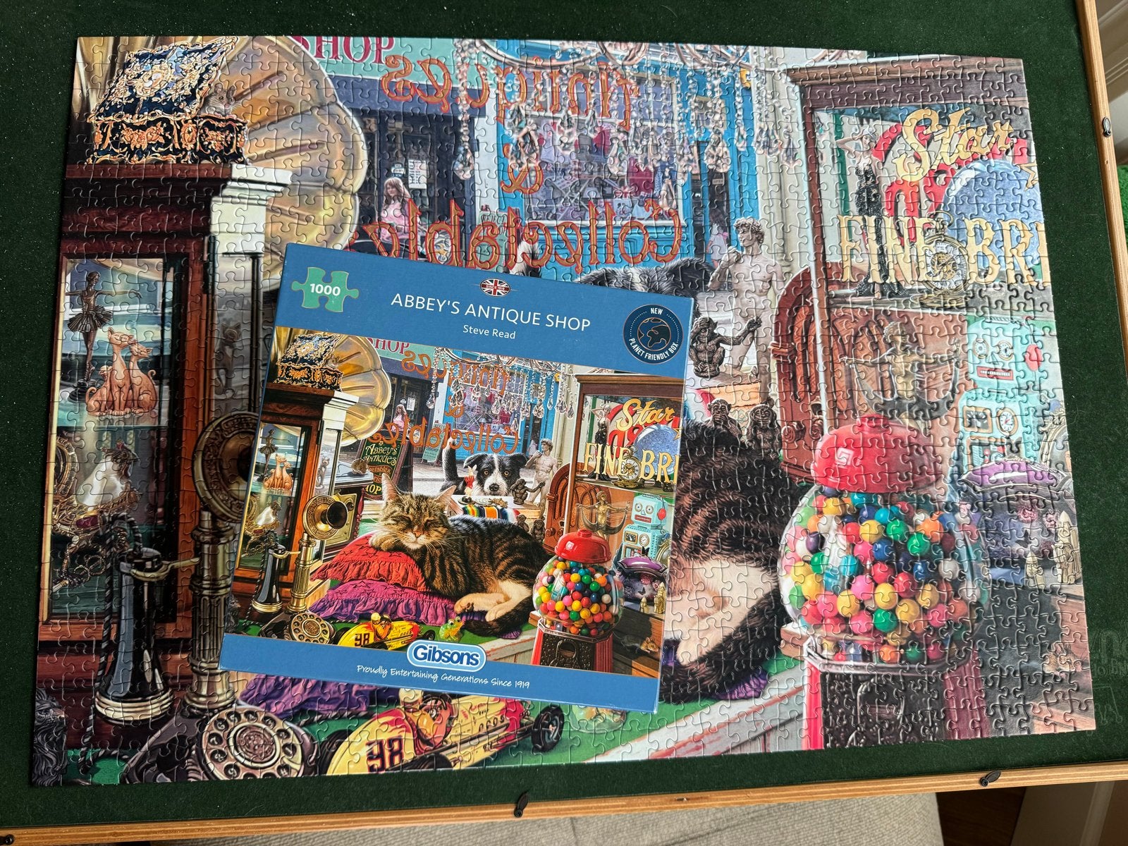 Gibsons Legpuzzel Abbey's Antique Shop 1000 stukjes, Ophalen of Verzenden, 500 t/m 1500 stukjes, Gebruikt, Legpuzzel
