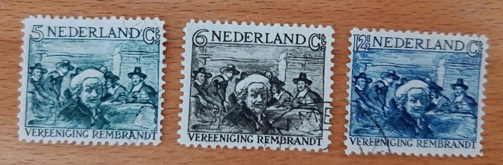 Rembrandtzegels (3 stuks), Postzegels en Munten, Postzegels | Nederland, Verzenden, T/m 1940, Gestempeld