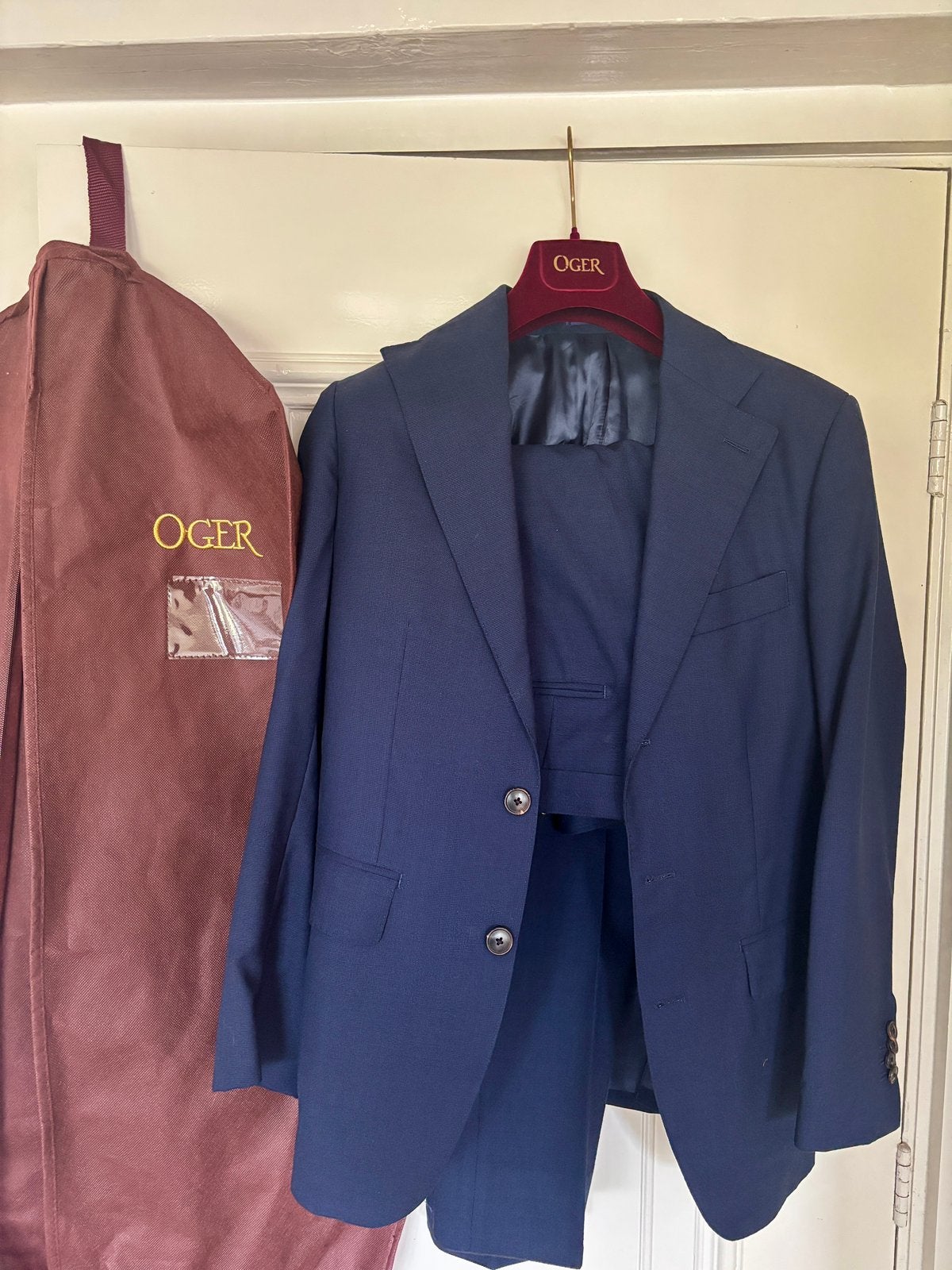 Oger Men’s Business Suit, Kleding | Heren, Ophalen of Verzenden, Zo goed als nieuw, Maat 46 (S) of kleiner, Blauw