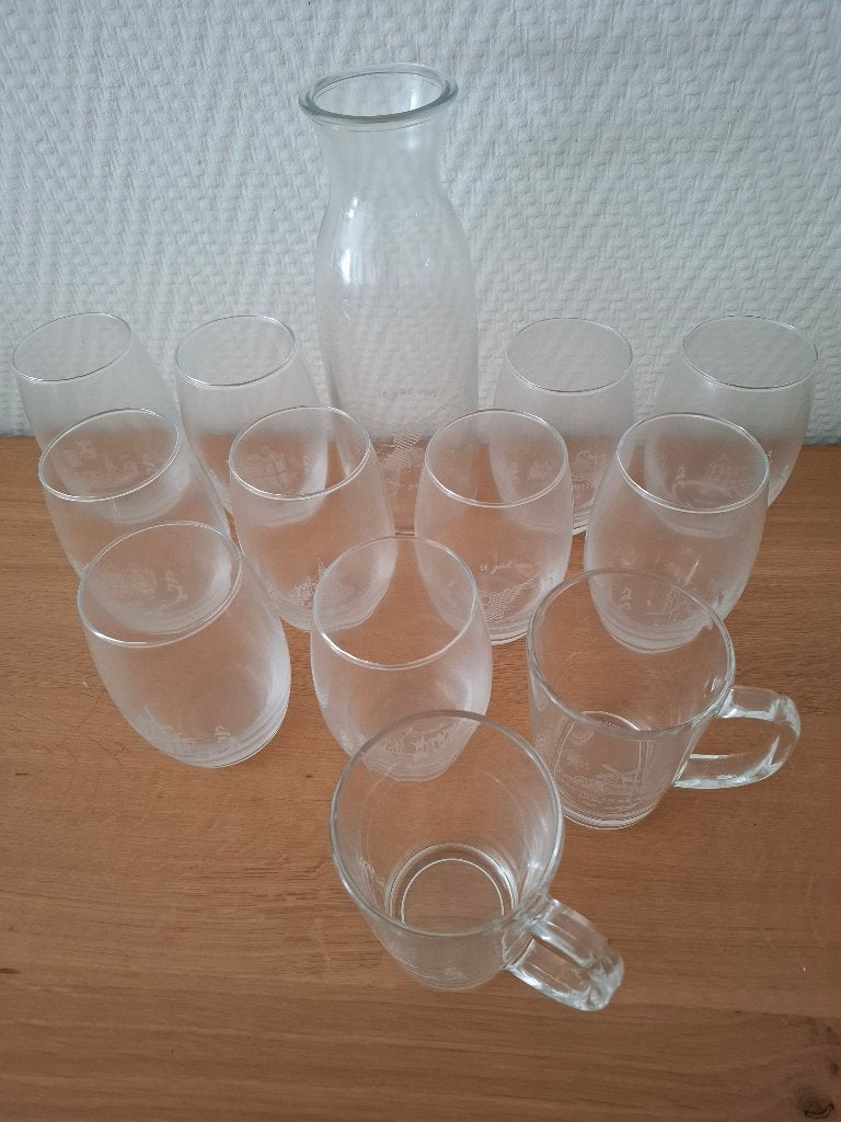 Elf Steden Glas Set met Karaf, 10 Gazen en 2 Theeglazen, Ophalen, Nieuw, Overige typen