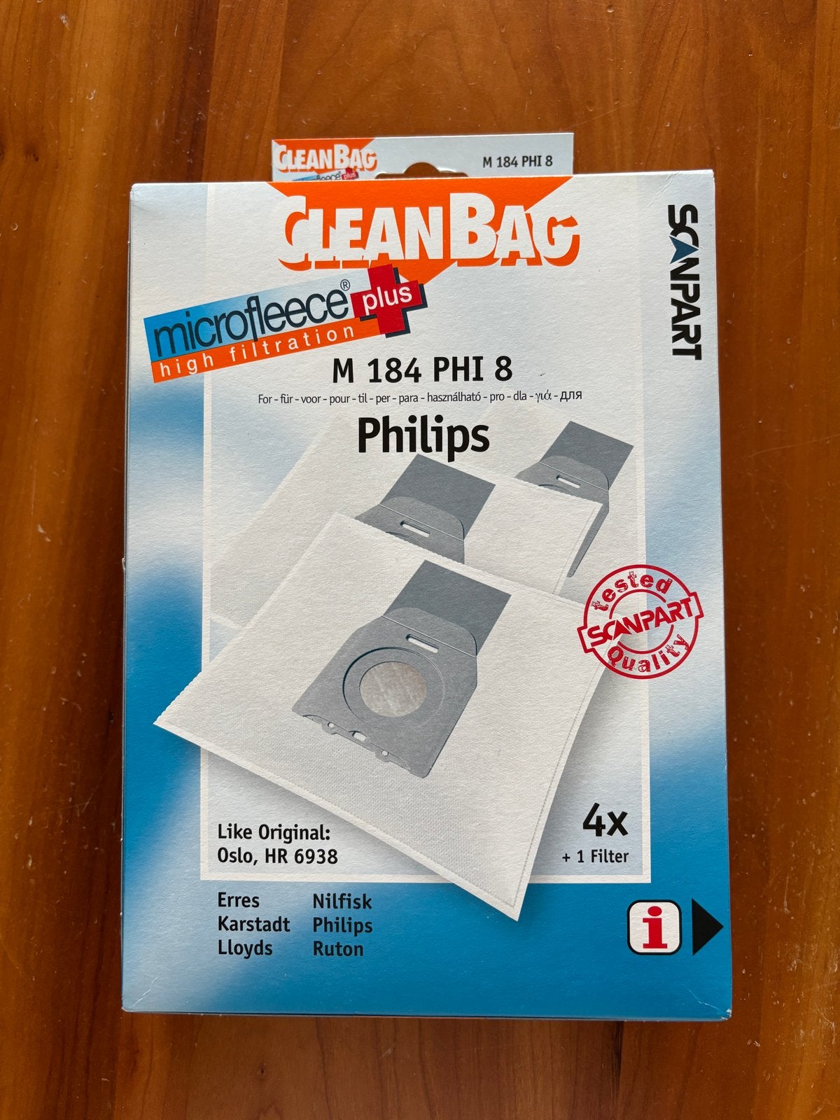 CleanBag M 184 PHI 8 Microfleece Stofzuigerzakken Philips, Stofzak, Philips, Nieuw, Ophalen of Verzenden