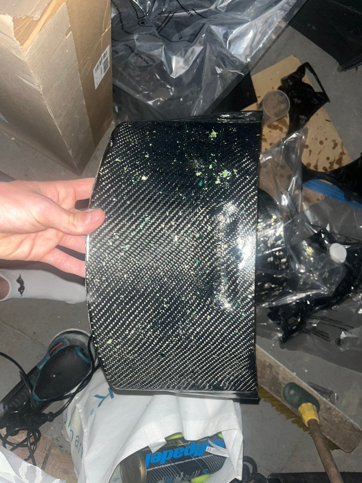 Piaggio zip Geweven/waved carbon bougiekap groene flakes, Ophalen of Verzenden, Zo goed als nieuw