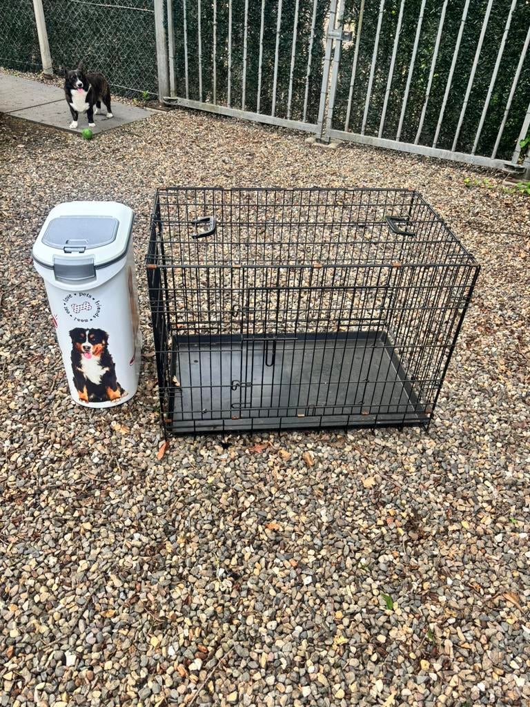 Hondenbench en voerton, Dieren en Toebehoren, Ophalen, Gebruikt, Hondenhok, 65 tot 100 cm