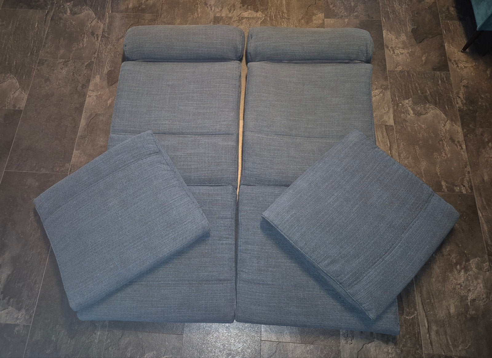 Ikea Poang kussens voor stoel en voetenbank, Ophalen, Blauw, Stof, Twee