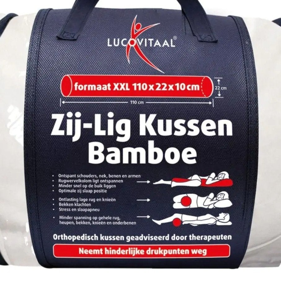 Zij-Lig kussen Bamboe Lucovitaal, nieuw! (zonder tas), Ophalen, Eenpersoons, Bamboe, Wit