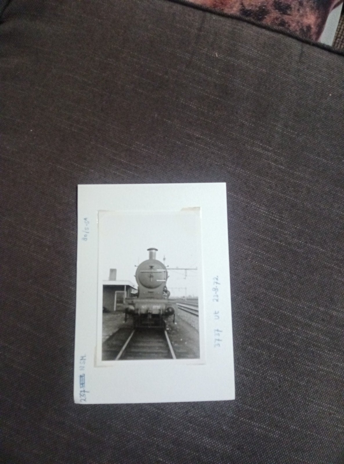 Zwart-wit foto van trein 3737 uit 1972, Ophalen of Verzenden, Gebruikt, Trein, Kaart of Prent