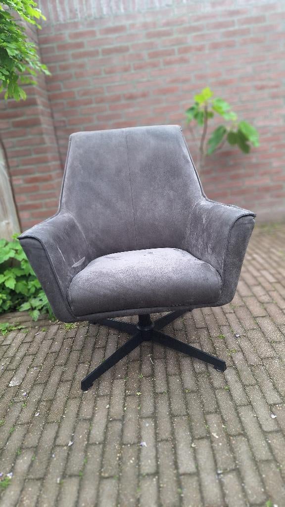 Feauteuil, draaistoel, Huis en Inrichting, Fauteuils, Ophalen, Gebruikt, Leer, 50 tot 75 cm