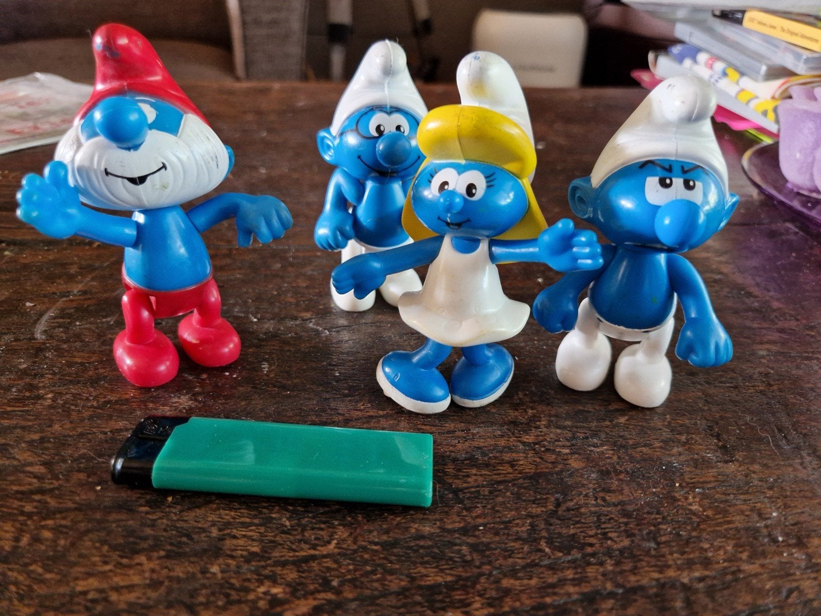 Set van 4 McDonald's Smurfen figuren uit 2002, Ophalen of Verzenden, Gebruikt, Verschillende Smurfen, Poppetje, Figuurtje of Knuffel