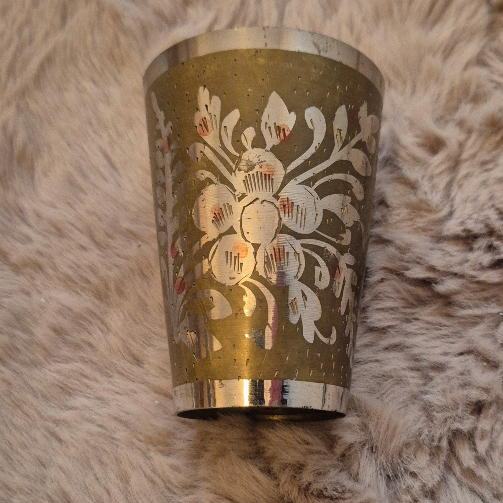 Vintage pelgrimsbeker uit India, Ophalen of Verzenden