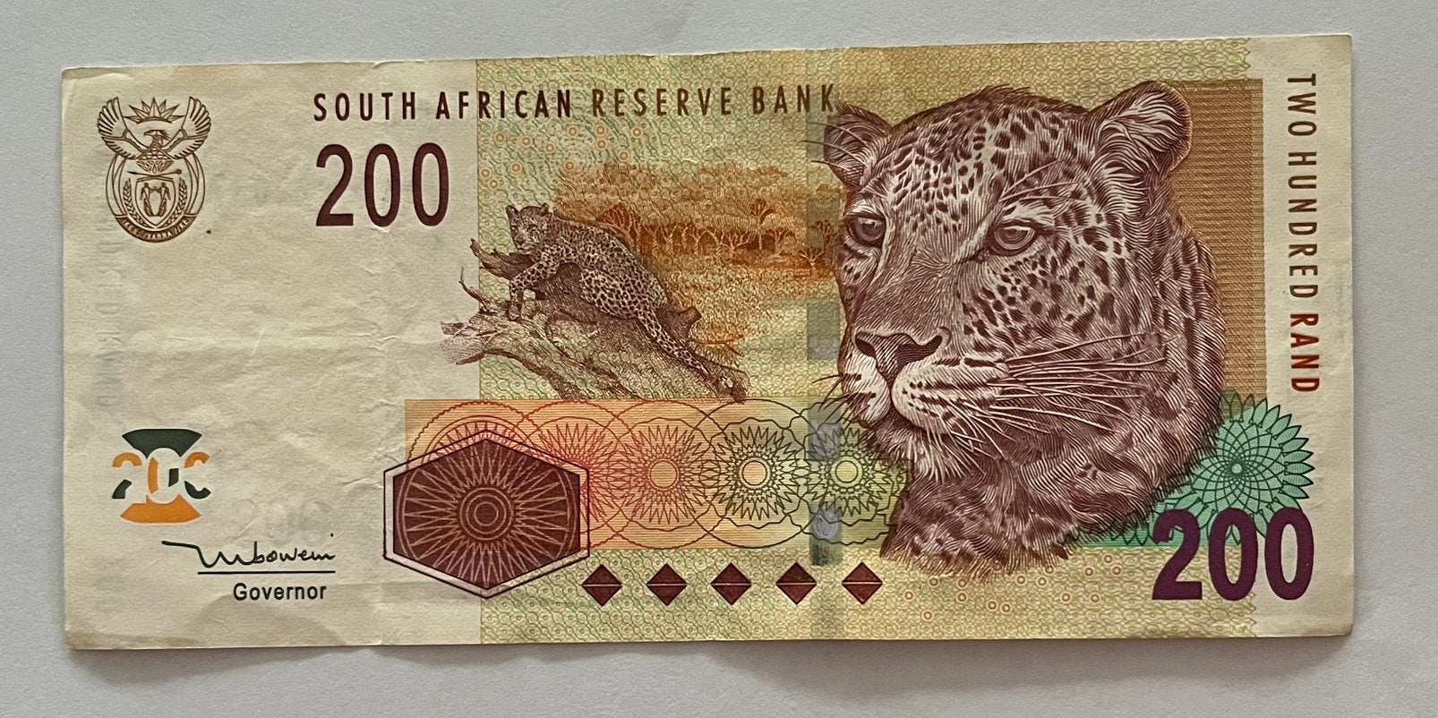 Zuid Afrika 200 Rand lichtgebruikte staat, Verzenden, Zuid-Afrika, Los biljet