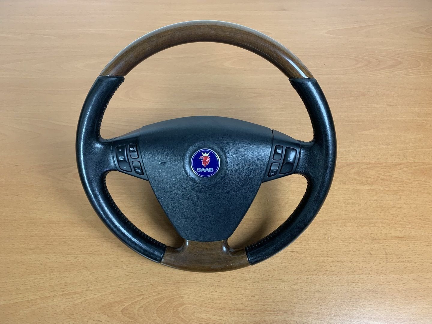 saab 9-3 II 2003 - 2015 hout stuurwiel nette staat 12783361, Gebruikt, -, -, Ophalen of Verzenden