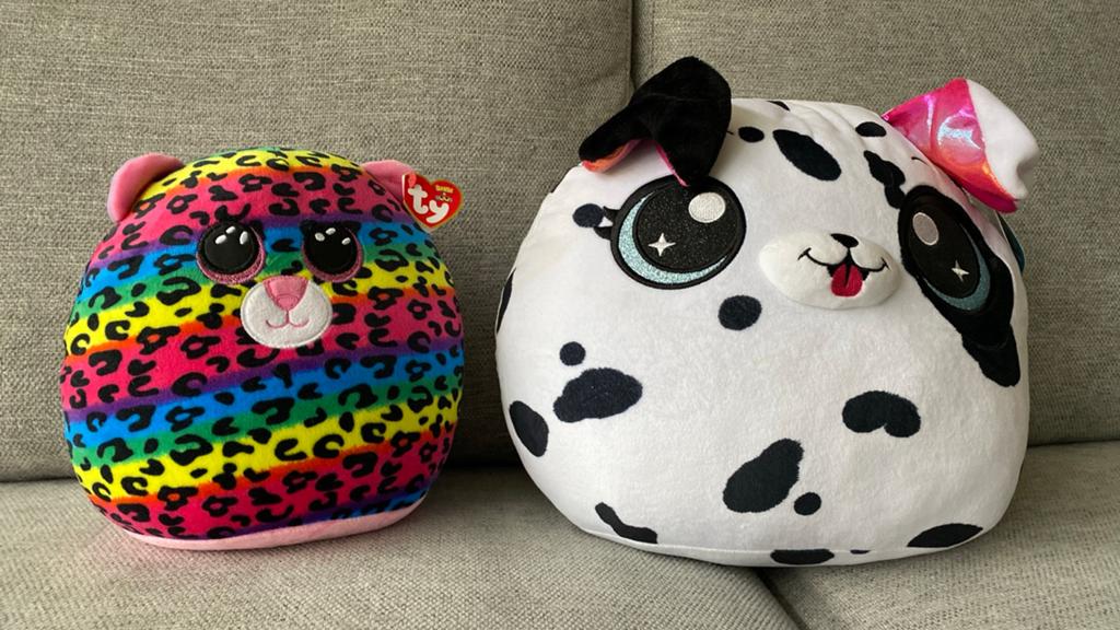 Twee grote Ty Squish a Boo knuffels - Leopard & Dalmatiër, Ophalen of Verzenden, Zo goed als nieuw