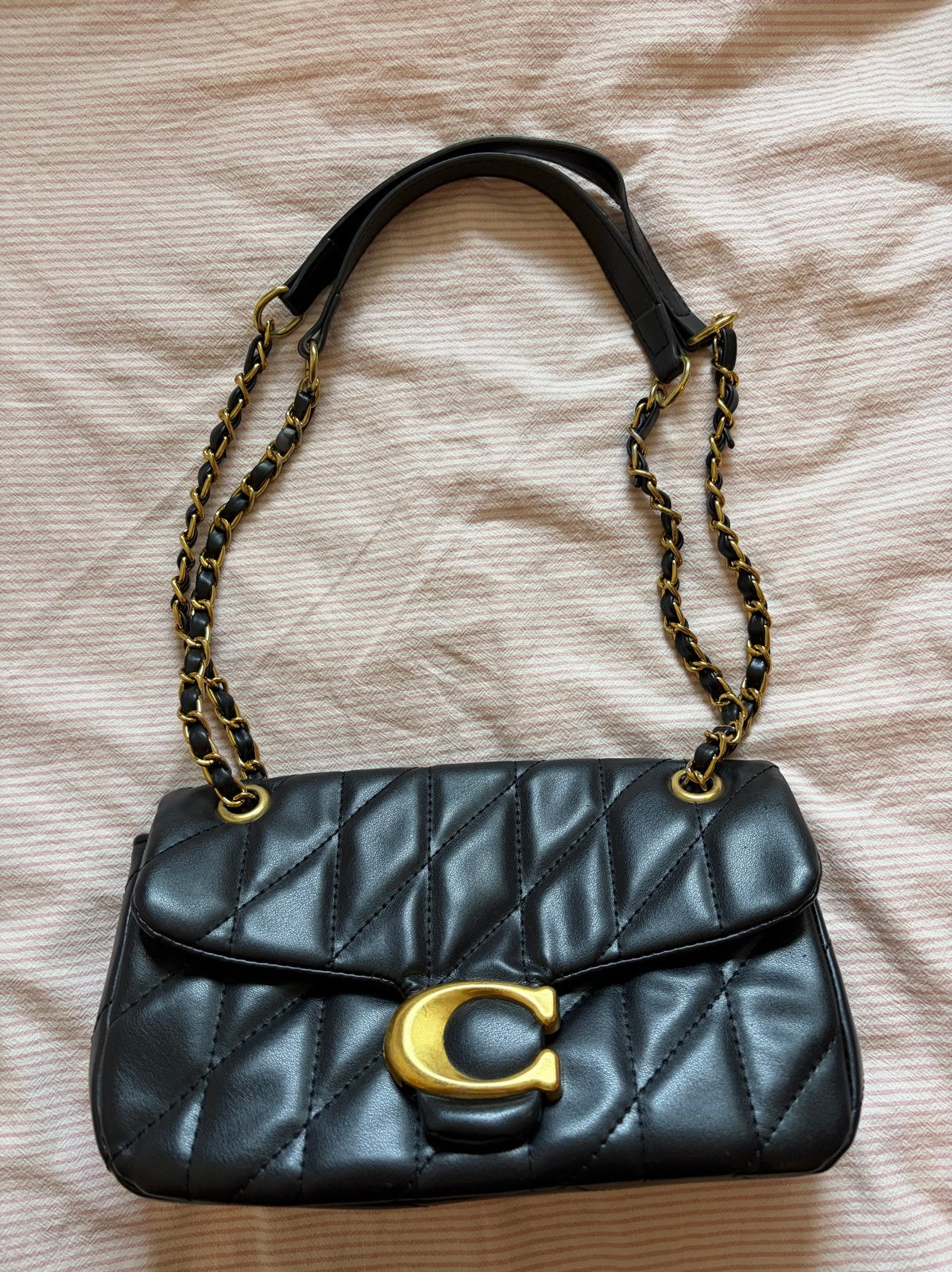 Coach Tabby Tas Zwart met Gouden Details, Ophalen of Verzenden, Zo goed als nieuw, Zwart, Schoudertasje
