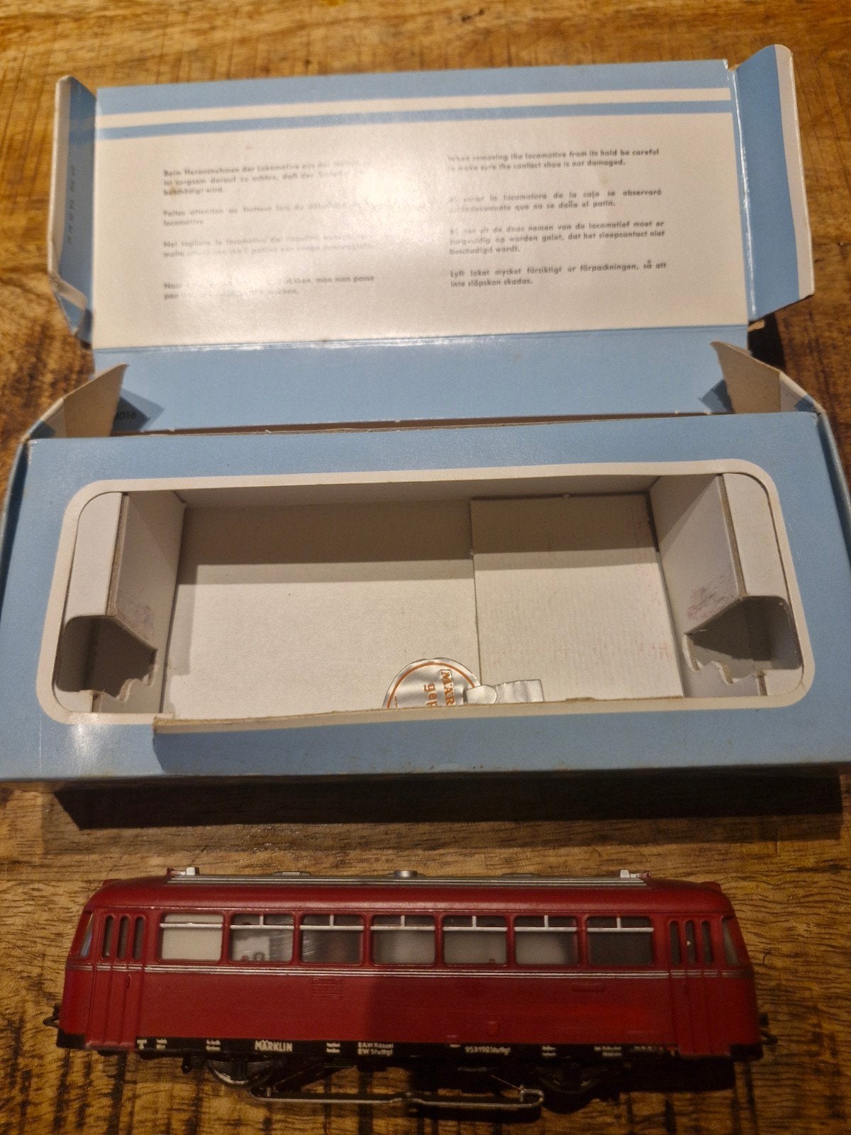 Märklin 3016 Rode Railbus met Originele Doos, Hobby en Vrije tijd, Wisselstroom, Locomotief, Ophalen of Verzenden, Zo goed als nieuw