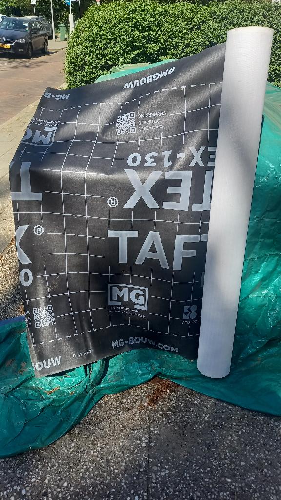 Rol Taftex EX130 150 cm. Plm. 42 meter nieuw, Overige materialen, Nieuw, 15 m² of meer, Muurisolatie