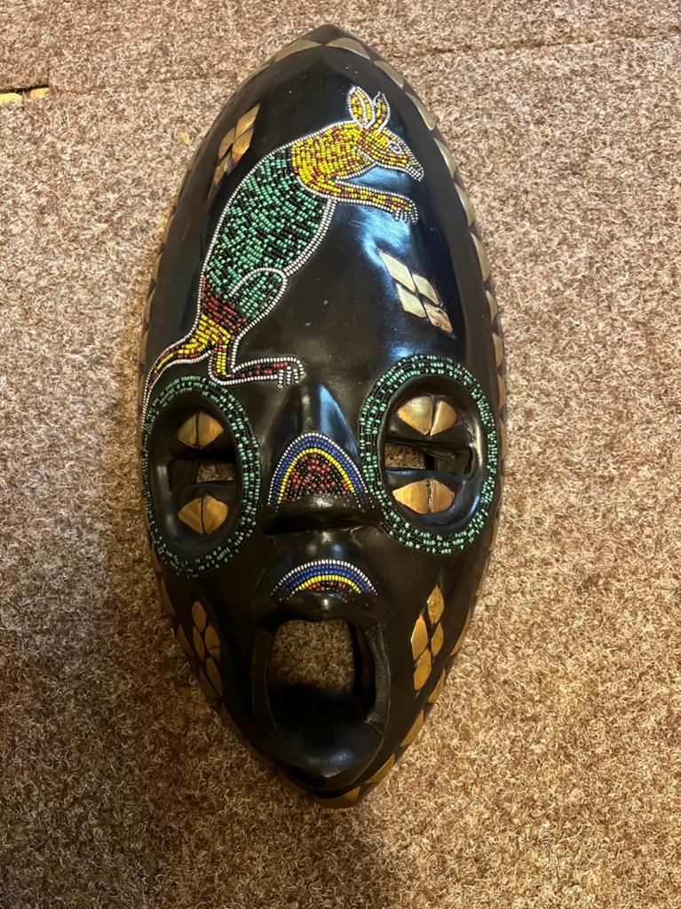Vintage decoratief handgemaakt Afrikaans masker Ghana hout, Ophalen of Verzenden