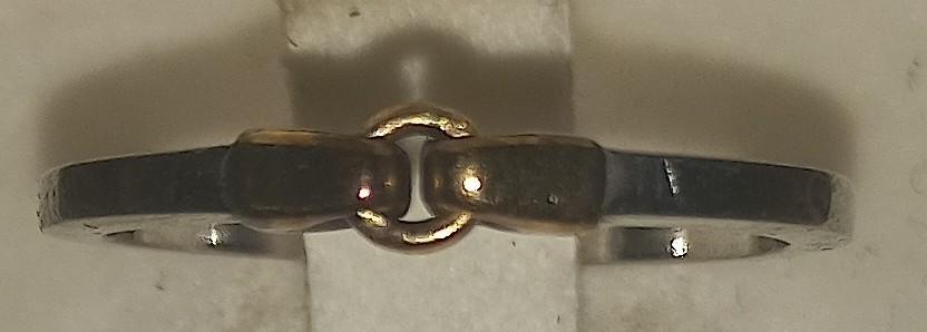 Bicolor stalen ring, Sieraden, Tassen en Uiterlijk, Ringen, IJzer of Staal, Ophalen of Verzenden, Zo goed als nieuw, 17 tot 18