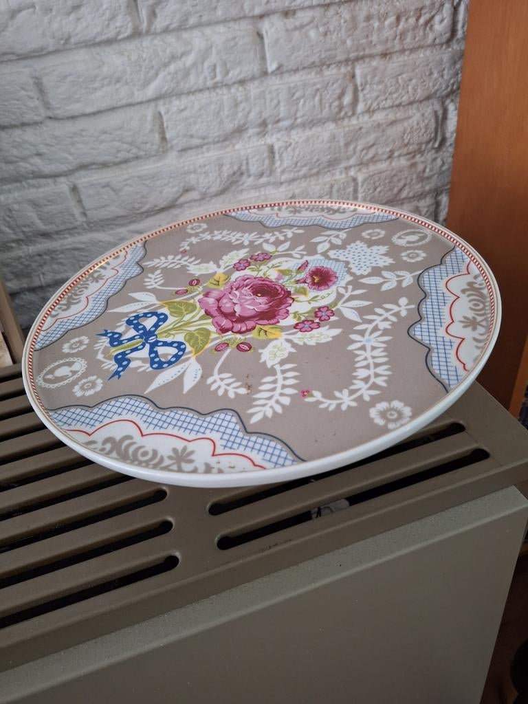Pip Studio taartschaal met bloemenprint, Keramiek, Ophalen of Verzenden, Overige stijlen, Schaal of Schalen
