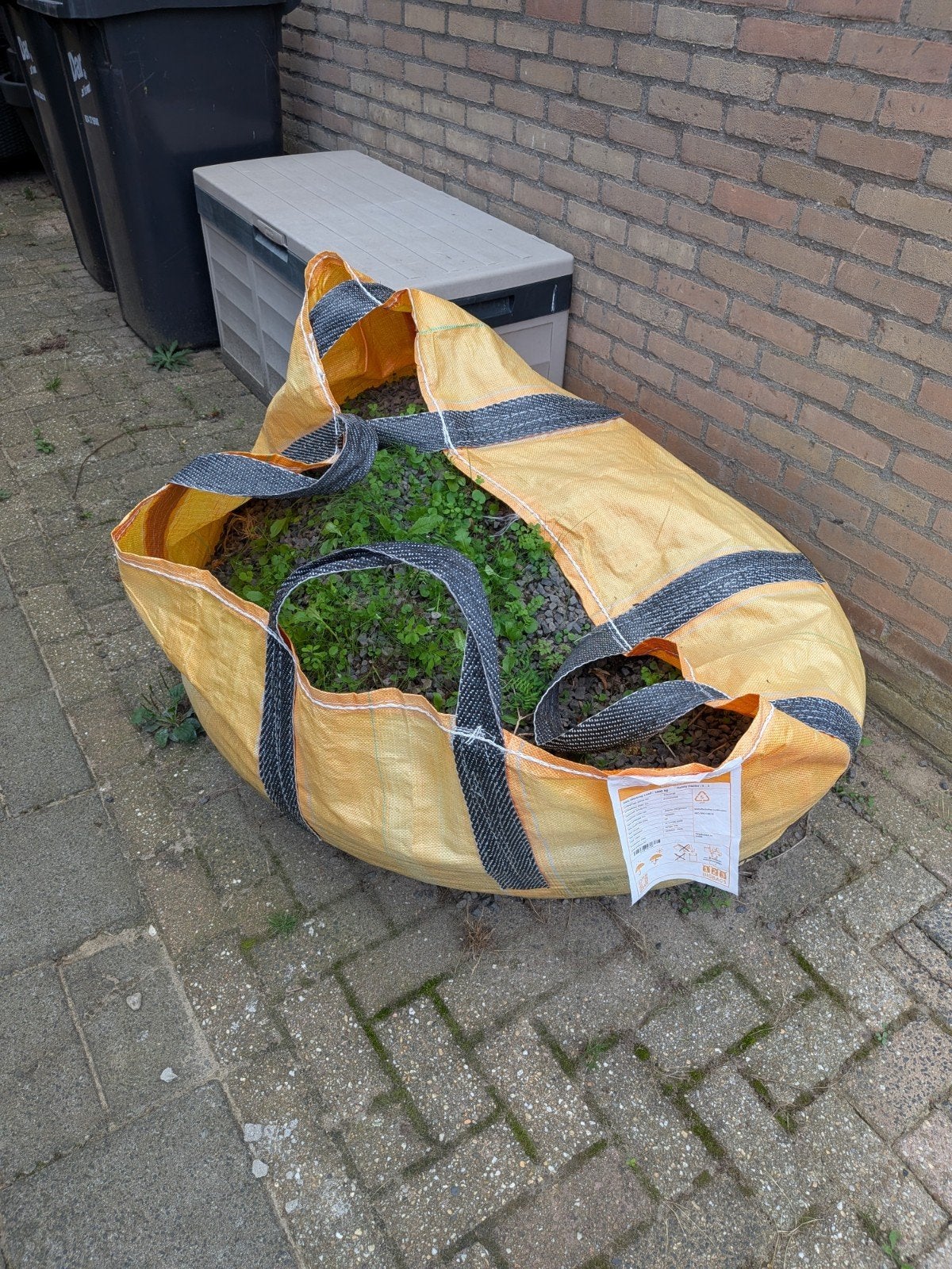 Gratis af te halen - grind antraciet - 75% volle big bag, Ophalen, Gebruikt, Antraciet, Grind