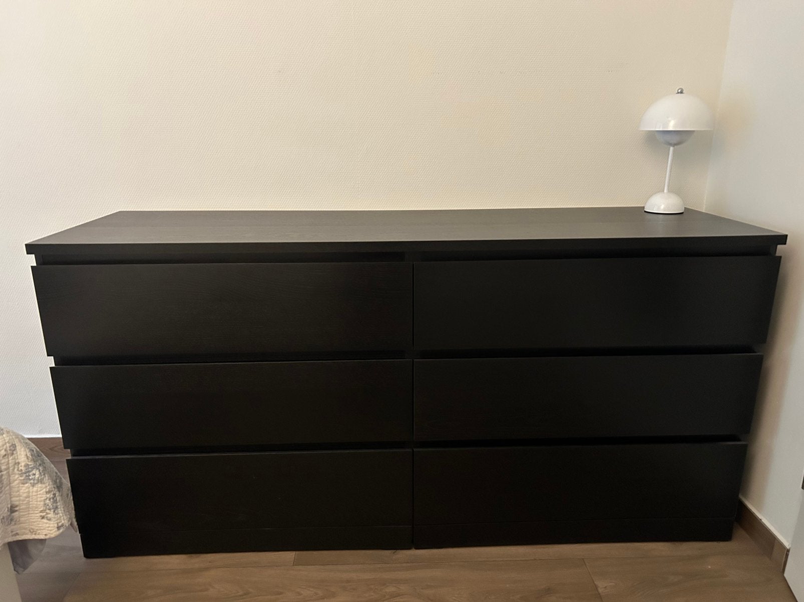 Zwarte malm kast ikea, Ophalen, 5 laden of meer, 150 tot 200 cm, Zo goed als nieuw