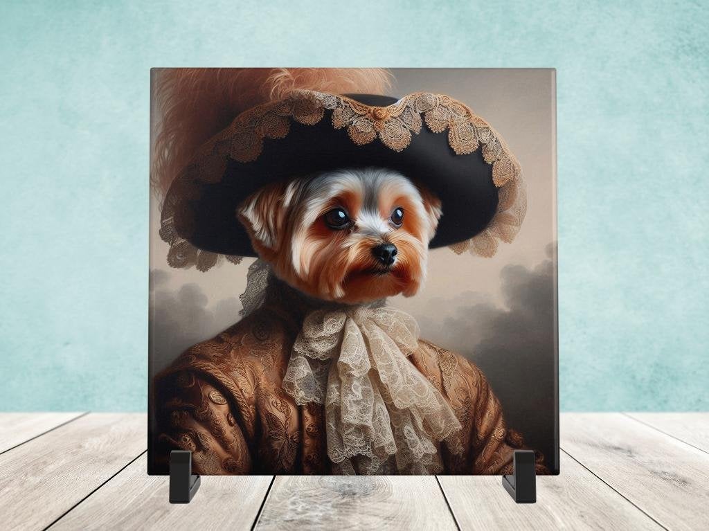 Barok Stijl - Yorkshire Terrier tegel, Verzenden, Nieuw