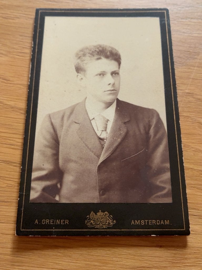 Antieke carte-de-visite A. Greiner Hof-Photograaf Amsterdam, Gebruikt, Verzenden, Foto, Voor 1940