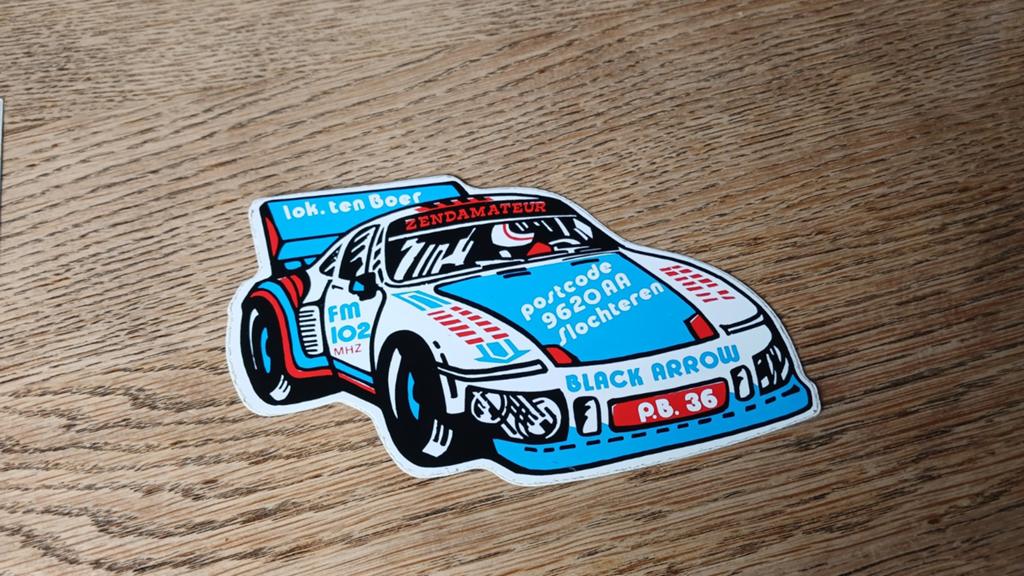 Sticker piraat zendamateur Black Arrow, ten Boer/Slochteren, Ophalen of Verzenden, Zo goed als nieuw