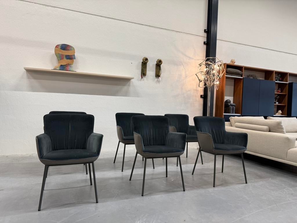 6 Nieuw Rolf Benz 655 Eetkamerstoelen Stof leer design stoel, Huis en Inrichting, Stoelen, Overige kleuren, Nieuw, Leer, Ophalen of Verzenden